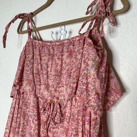 Free People Tangier Floral Maxi Dress Size L Multicolor Babydoll Lightweight - Picture 5 of 12